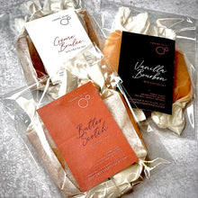 Load image into Gallery viewer, Vanilla Bean-Bourbon, Creme Brûlée or Butter Scotch Caramels with Himalayan Pink Sea Salt